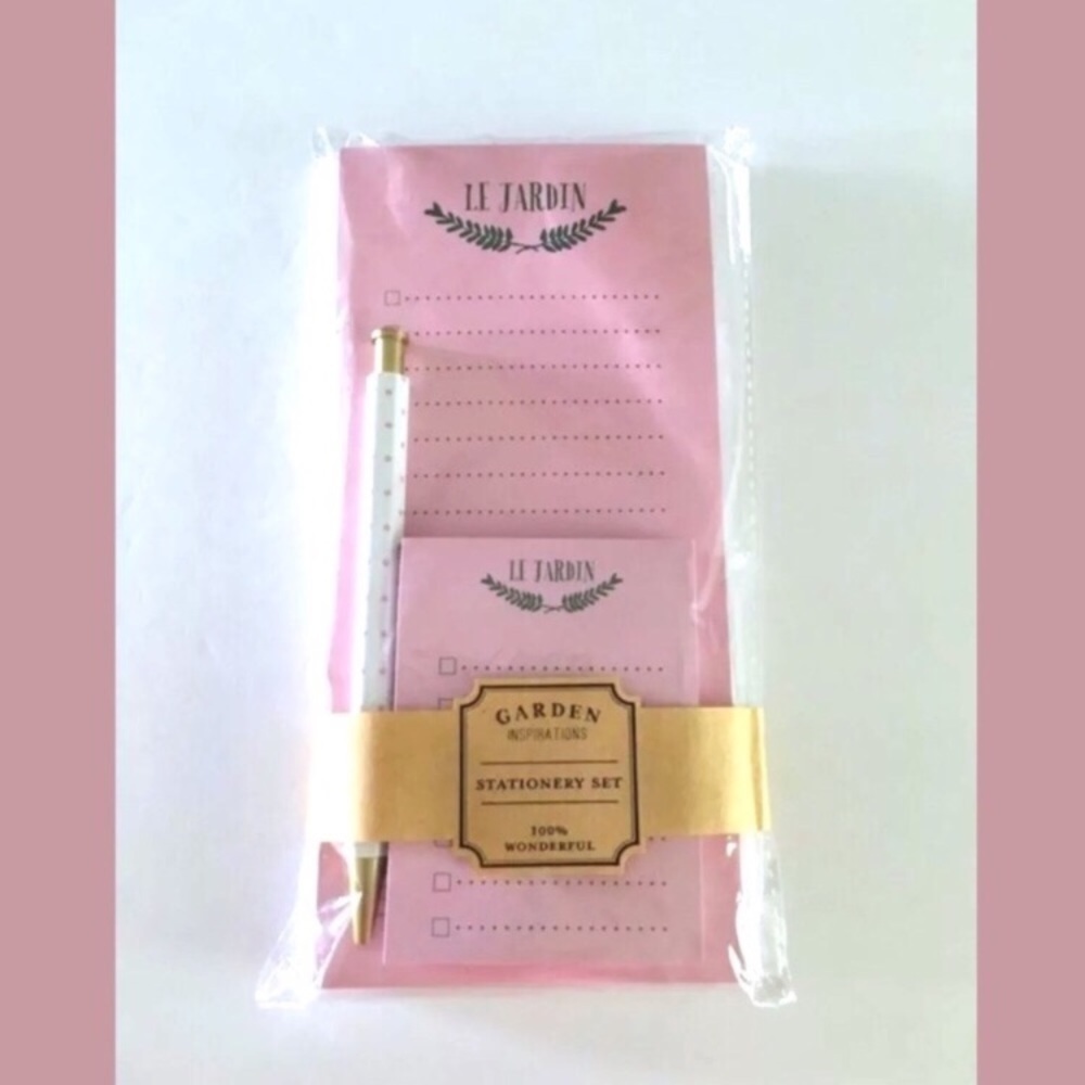 Stationery Set Pen List Pad Sticky Note Le Jardin Garden French Desk Accessories